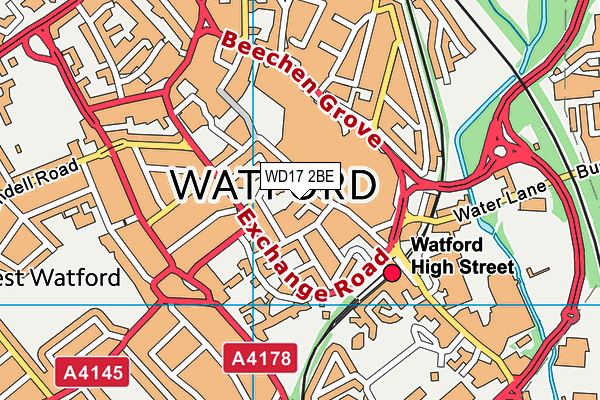 WD17 2BE map - OS VectorMap District (Ordnance Survey)