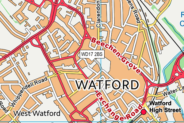 WD17 2BS map - OS VectorMap District (Ordnance Survey)