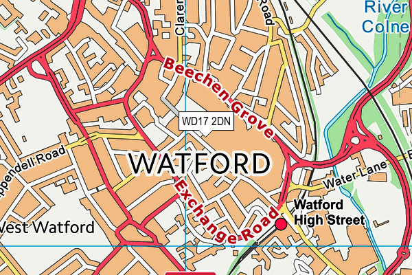 WD17 2DN map - OS VectorMap District (Ordnance Survey)
