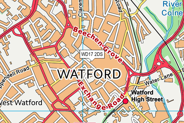 WD17 2DS map - OS VectorMap District (Ordnance Survey)