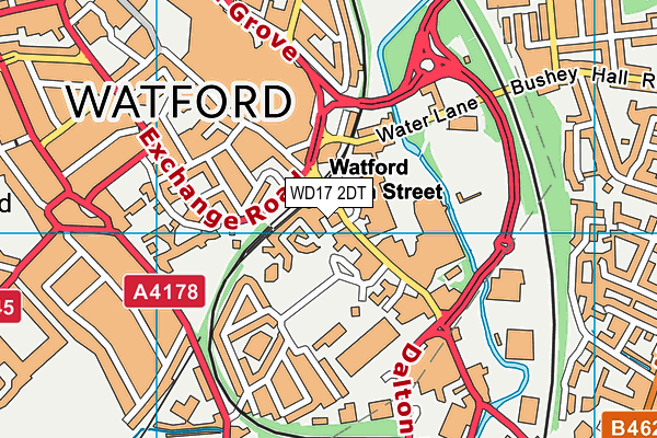 WD17 2DT map - OS VectorMap District (Ordnance Survey)