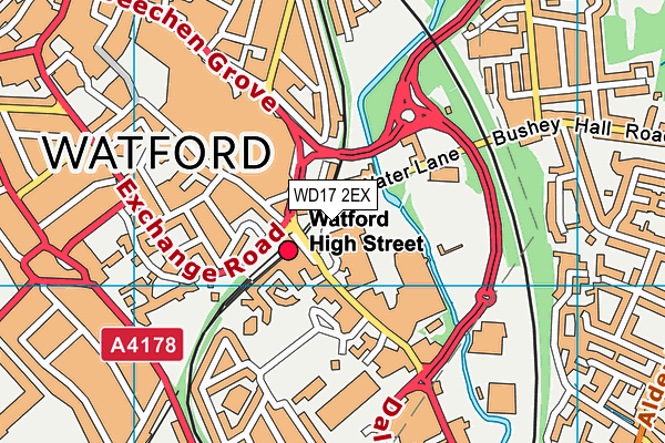 WD17 2EX map - OS VectorMap District (Ordnance Survey)