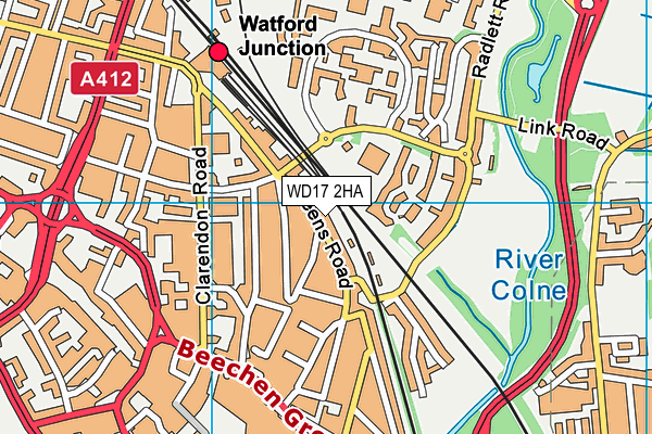 WD17 2HA map - OS VectorMap District (Ordnance Survey)