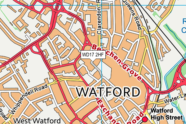 WD17 2HF map - OS VectorMap District (Ordnance Survey)