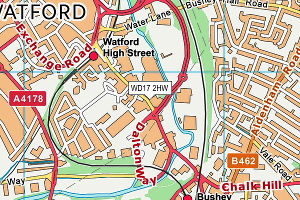 WD17 2HW map - OS VectorMap District (Ordnance Survey)
