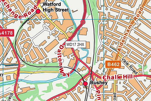 WD17 2HX map - OS VectorMap District (Ordnance Survey)