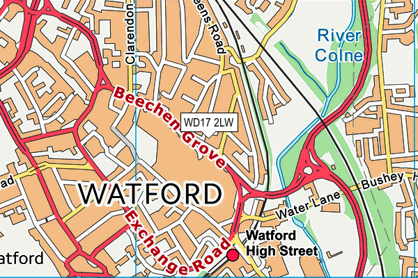 WD17 2LW map - OS VectorMap District (Ordnance Survey)
