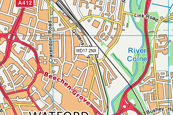 WD17 2NX map - OS VectorMap District (Ordnance Survey)