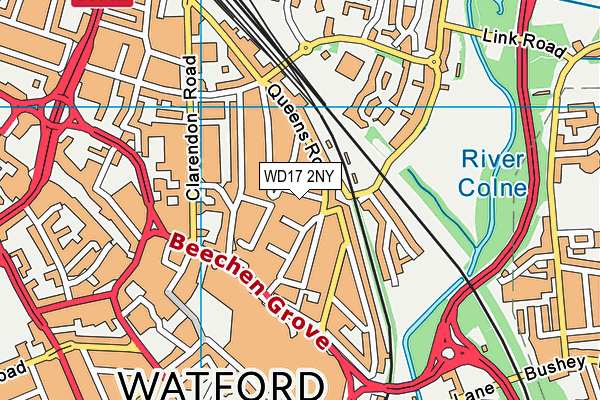WD17 2NY map - OS VectorMap District (Ordnance Survey)