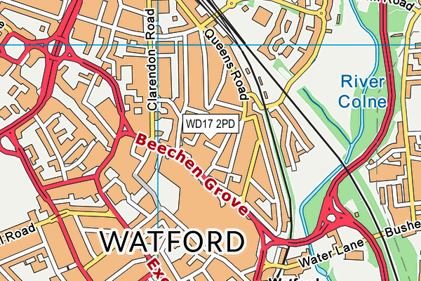 WD17 2PD map - OS VectorMap District (Ordnance Survey)