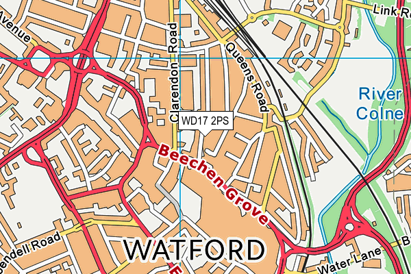 WD17 2PS map - OS VectorMap District (Ordnance Survey)