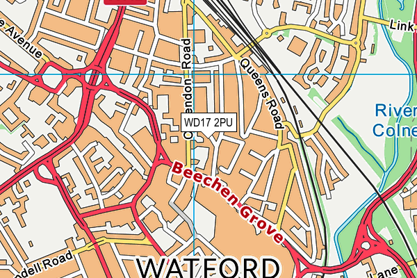 WD17 2PU map - OS VectorMap District (Ordnance Survey)