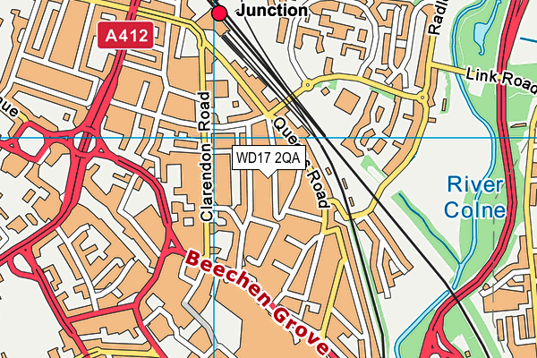 WD17 2QA map - OS VectorMap District (Ordnance Survey)