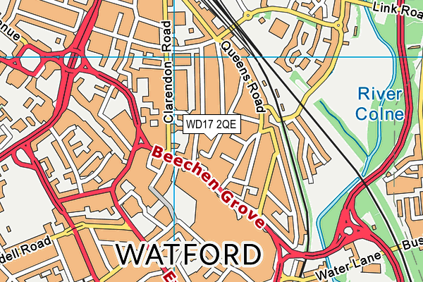 WD17 2QE map - OS VectorMap District (Ordnance Survey)