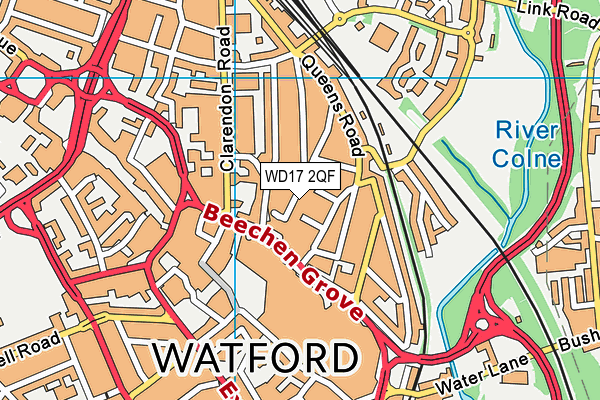 WD17 2QF map - OS VectorMap District (Ordnance Survey)