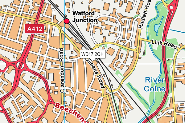 WD17 2QH map - OS VectorMap District (Ordnance Survey)