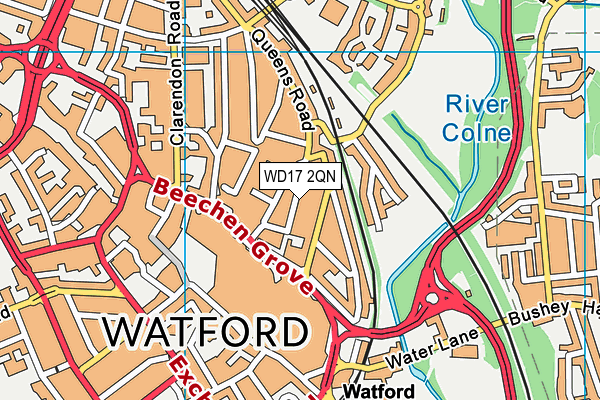 WD17 2QN map - OS VectorMap District (Ordnance Survey)