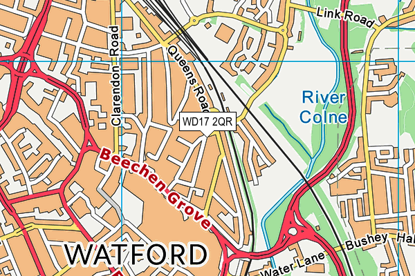 WD17 2QR map - OS VectorMap District (Ordnance Survey)