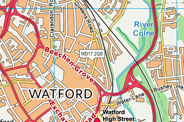 WD17 2QS map - OS VectorMap District (Ordnance Survey)