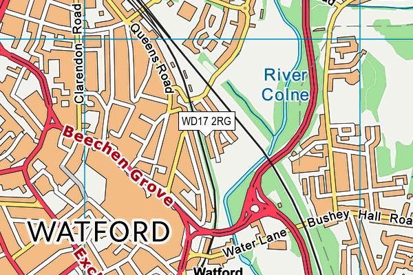Waterfields Recreation Ground (Closed) map (WD17 2RG) - OS VectorMap District (Ordnance Survey)
