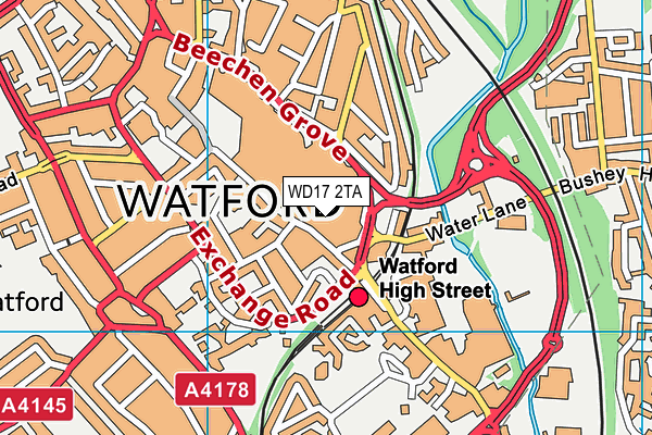 WD17 2TA map - OS VectorMap District (Ordnance Survey)