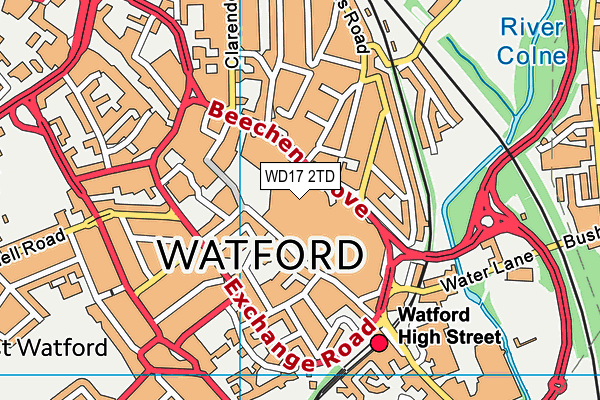 WD17 2TD map - OS VectorMap District (Ordnance Survey)