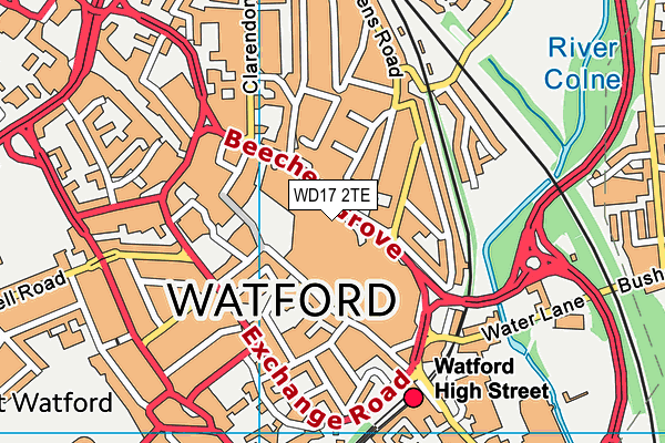 WD17 2TE map - OS VectorMap District (Ordnance Survey)