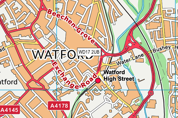 WD17 2UB map - OS VectorMap District (Ordnance Survey)