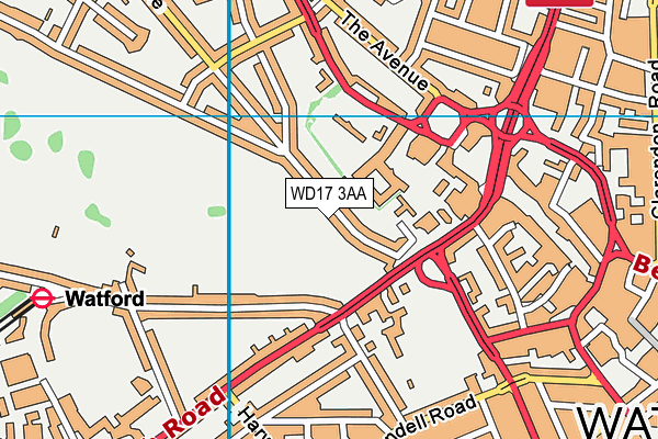 WD17 3AA map - OS VectorMap District (Ordnance Survey)