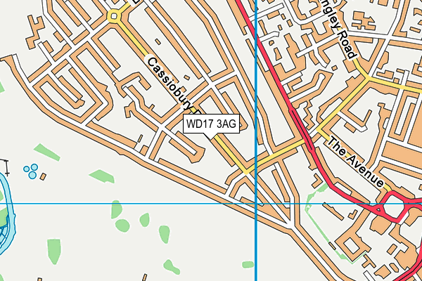 WD17 3AG map - OS VectorMap District (Ordnance Survey)