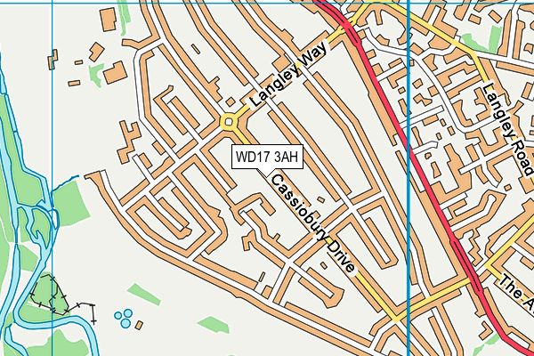 WD17 3AH map - OS VectorMap District (Ordnance Survey)