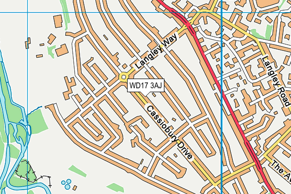WD17 3AJ map - OS VectorMap District (Ordnance Survey)