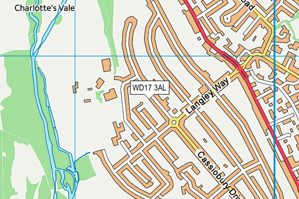 WD17 3AL map - OS VectorMap District (Ordnance Survey)