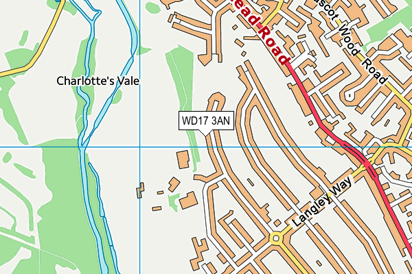 WD17 3AN map - OS VectorMap District (Ordnance Survey)
