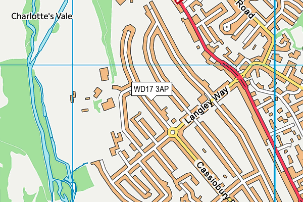 WD17 3AP map - OS VectorMap District (Ordnance Survey)