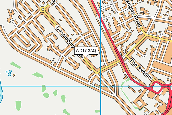 WD17 3AQ map - OS VectorMap District (Ordnance Survey)