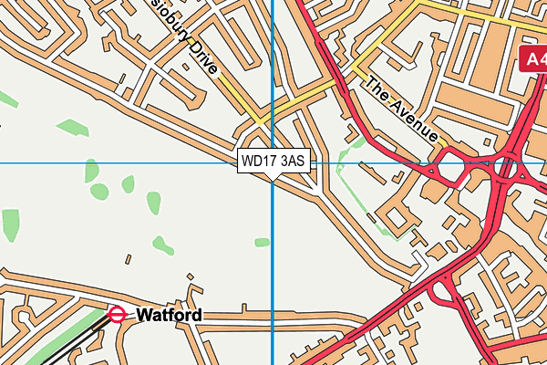 WD17 3AS map - OS VectorMap District (Ordnance Survey)