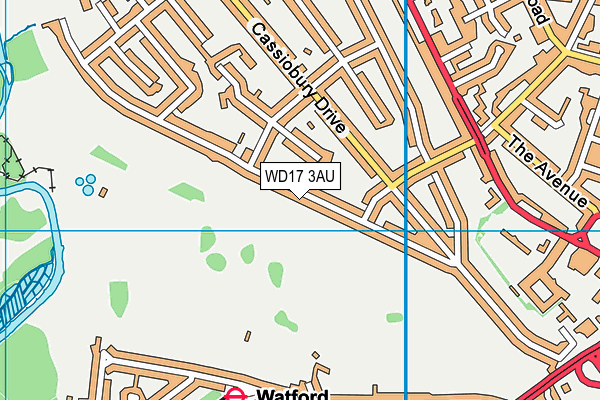 WD17 3AU map - OS VectorMap District (Ordnance Survey)