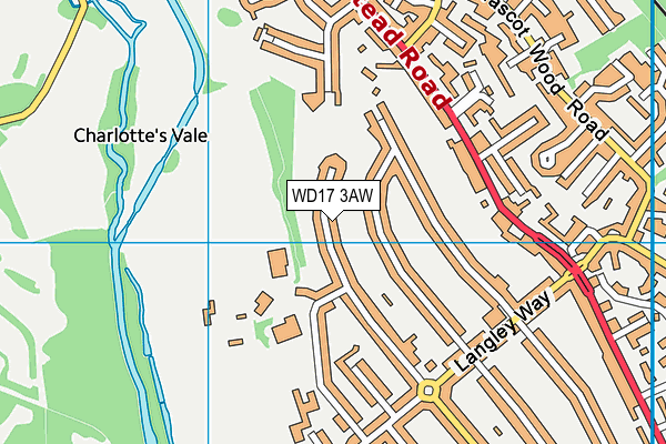 WD17 3AW map - OS VectorMap District (Ordnance Survey)