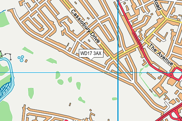 WD17 3AX map - OS VectorMap District (Ordnance Survey)
