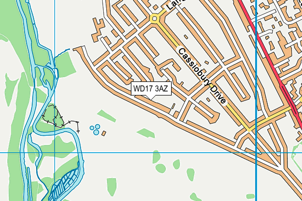 WD17 3AZ map - OS VectorMap District (Ordnance Survey)