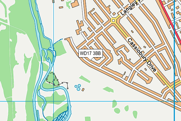 WD17 3BB map - OS VectorMap District (Ordnance Survey)