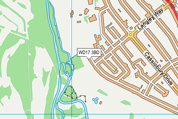 WD17 3BD map - OS VectorMap District (Ordnance Survey)