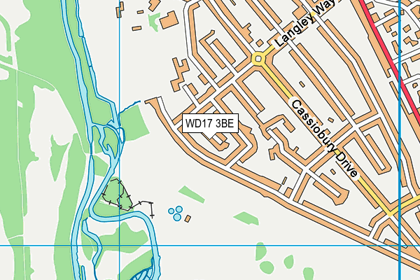 WD17 3BE map - OS VectorMap District (Ordnance Survey)