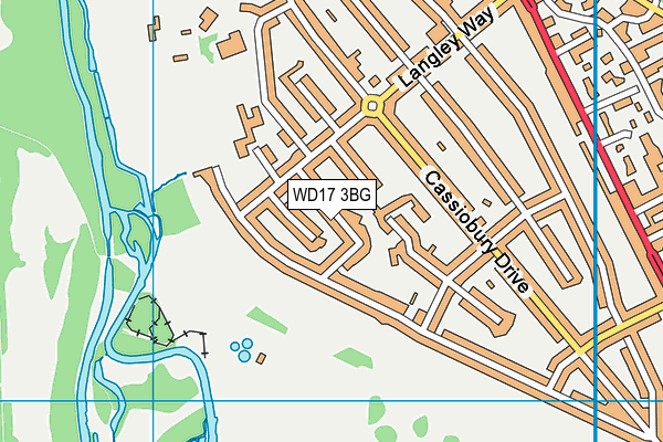 WD17 3BG map - OS VectorMap District (Ordnance Survey)