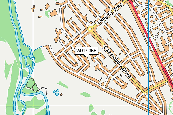 WD17 3BH map - OS VectorMap District (Ordnance Survey)