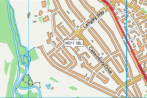 WD17 3BL map - OS VectorMap District (Ordnance Survey)