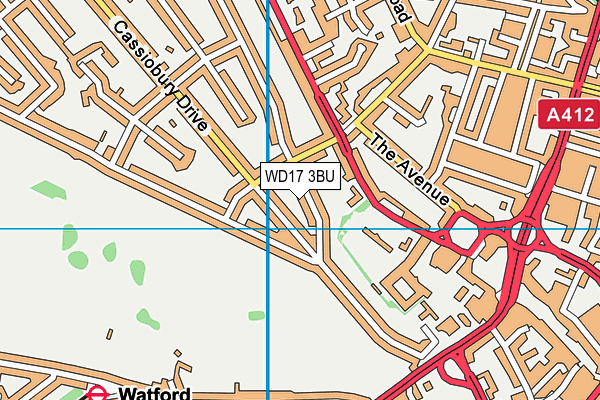 WD17 3BU map - OS VectorMap District (Ordnance Survey)