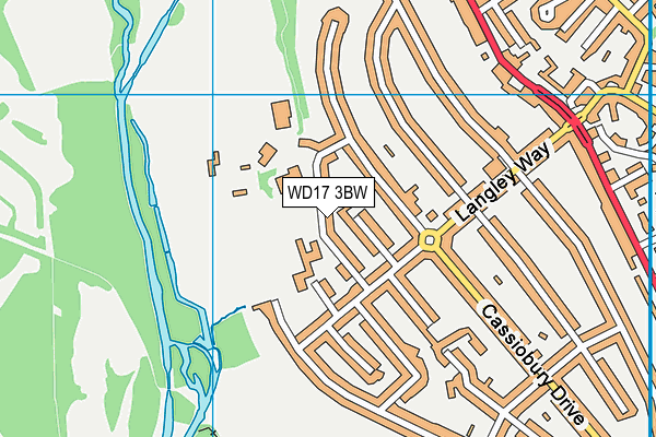 WD17 3BW map - OS VectorMap District (Ordnance Survey)