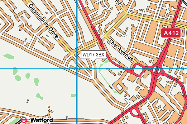 WD17 3BX map - OS VectorMap District (Ordnance Survey)